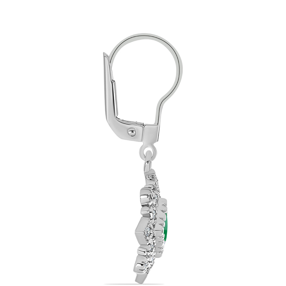 HopeaKorvakorut Brasilian Smaragdilla ja Valkoisella Topaasilla 2 