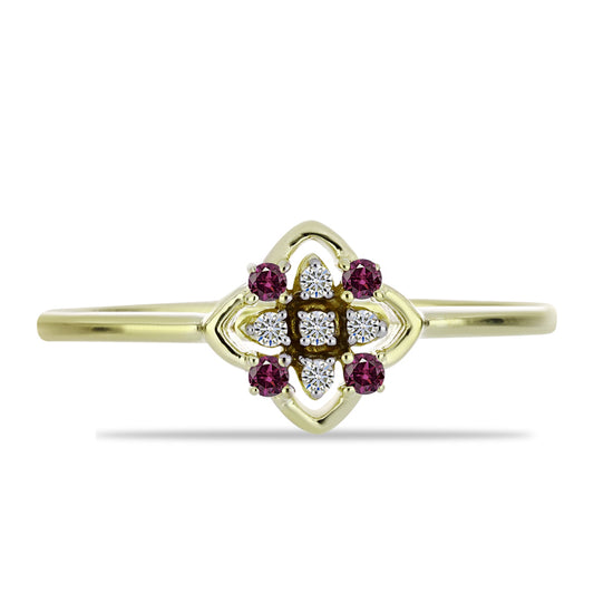 Kullattu hopeaSormus Violetilla Timantilla ja Valkoisella Timantilla