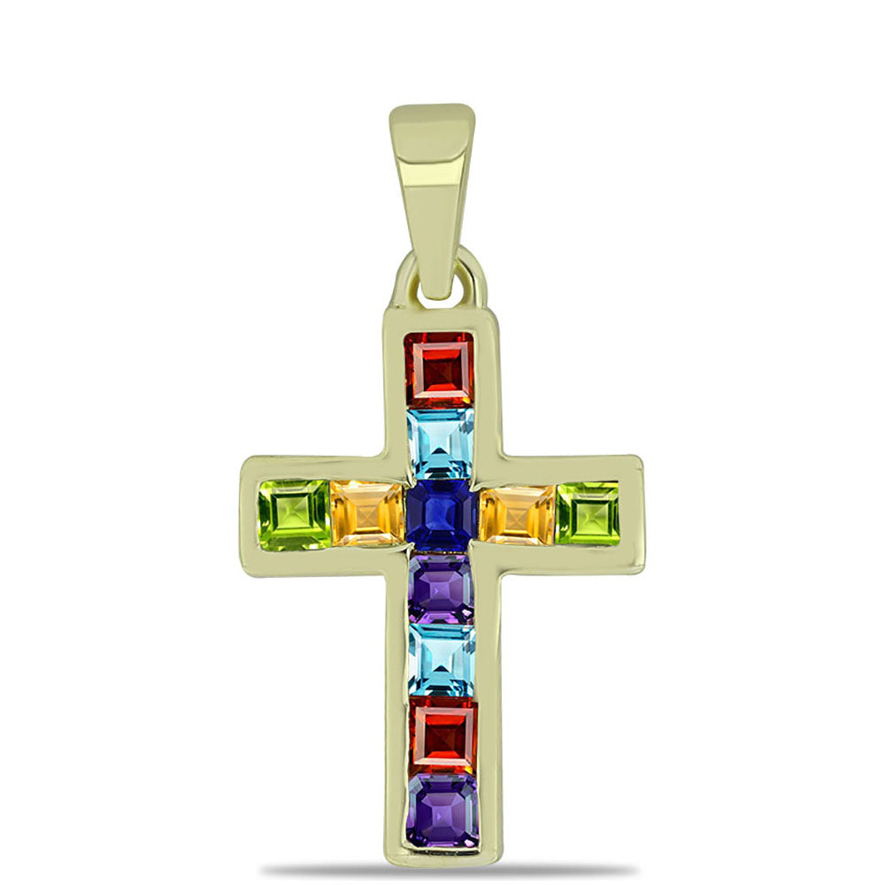 Kullattu hopeaRiipus Roseberyn Sateenkaarisafiirilla