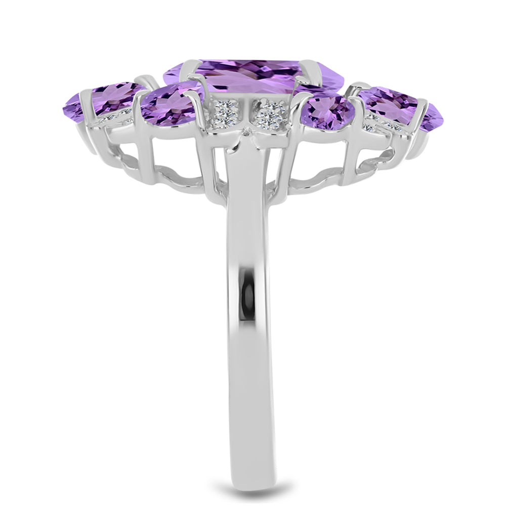 HopeaSormus Rose De France Ametistilla ja Valkoisella Topaasilla 4 