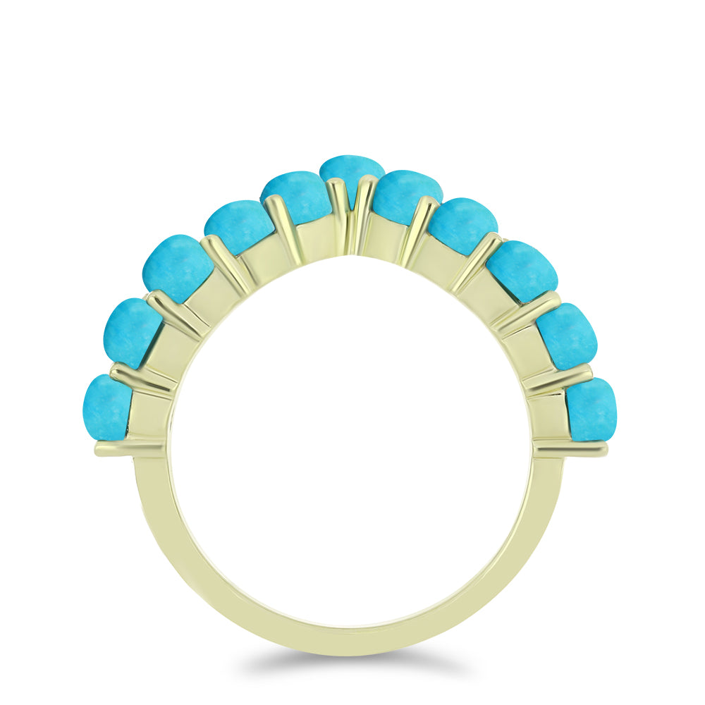 Kullattu hopeaSormus Ruususen Turkoosilla 3 