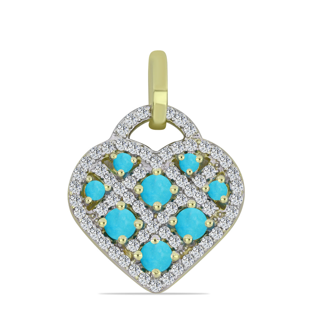 Kullattu hopeaRiipus Ruususen Turkoosilla ja Valkoisella Topaasilla 1 