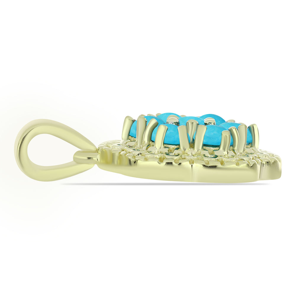 Kullattu hopeaRiipus Ruususen Turkoosilla 2 