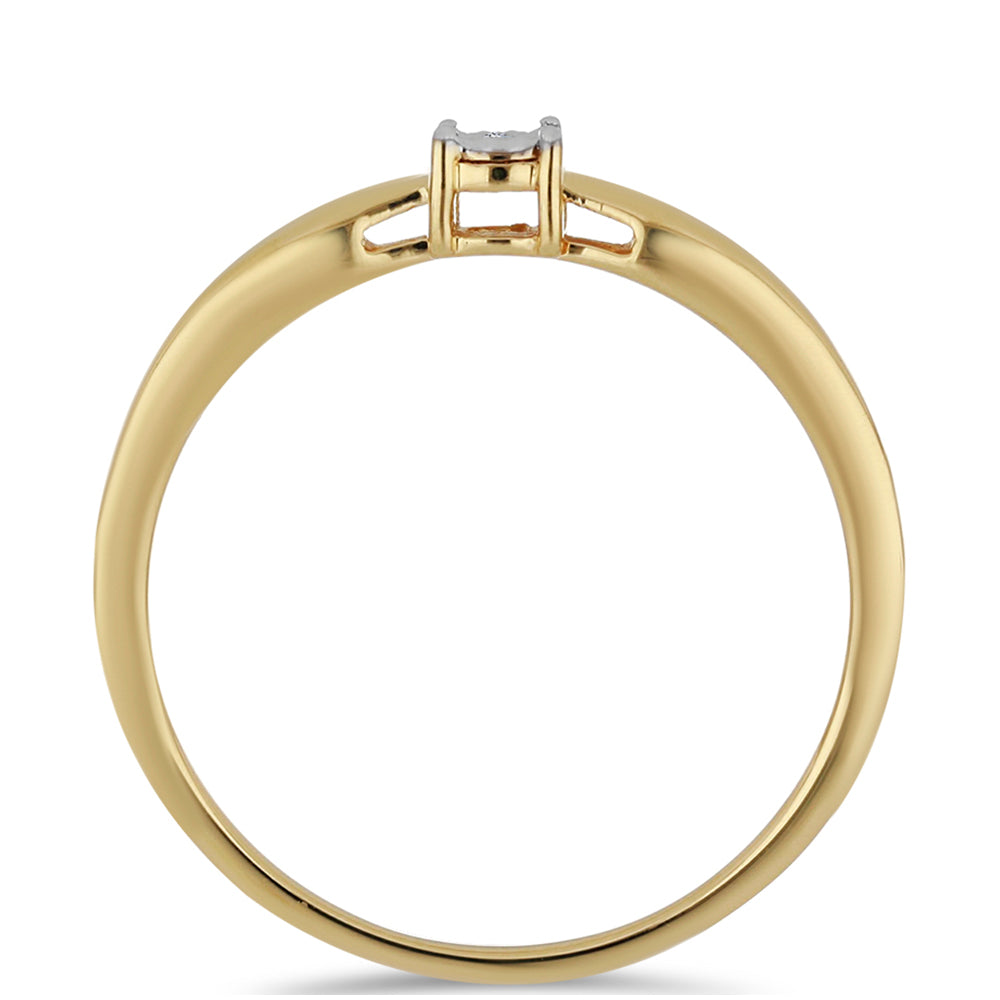 Kullattu hopeaSormus Valkoisella Timantilla 2 