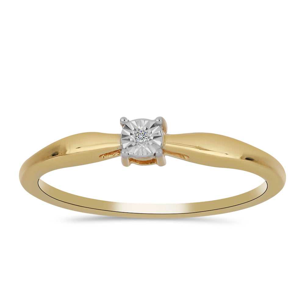 Kullattu hopeaSormus Valkoisella Timantilla 3 