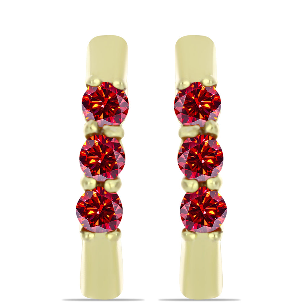 Kullatut hopeat Korvakorut Majesteettinen Rouge Moissanite