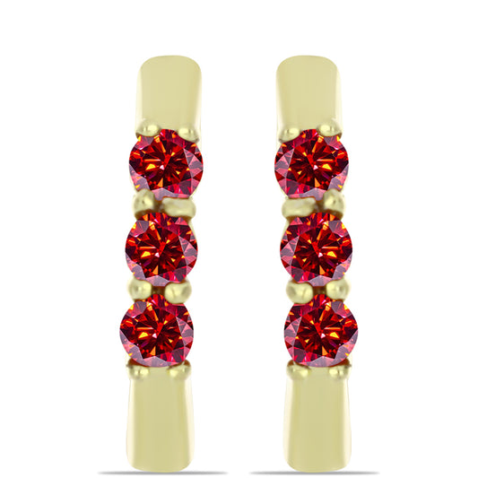 Kullatut hopeat Korvakorut Majesteettinen Rouge Moissanite