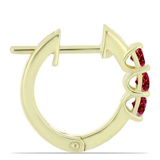 Kullatut hopeat Korvakorut Majesteettinen Rouge Moissanite