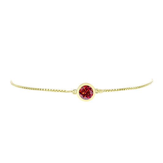 Kullattu hopeaRannekoru Majesteettinen Rouge Moissanite