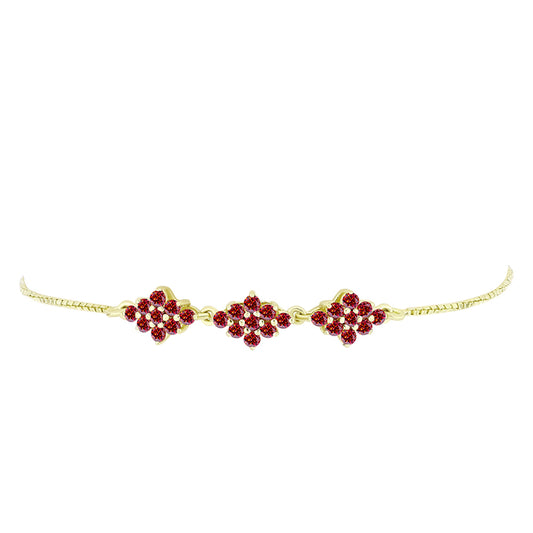 Kullattu hopeaRannekoru Majesteettinen Rouge Moissanite