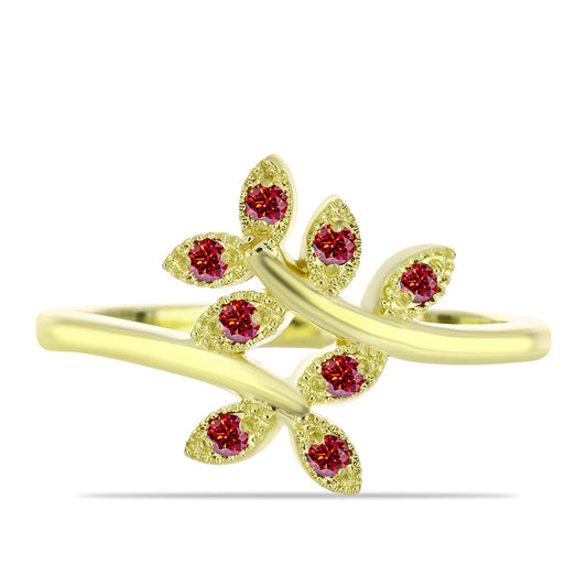 Kullattu hopeaSormus Majesteettinen Rouge Moissanite