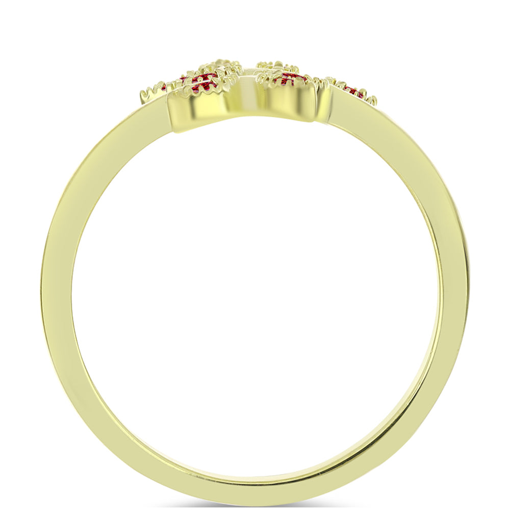 Kullattu hopeaSormus Majesteettinen Rouge Moissanite