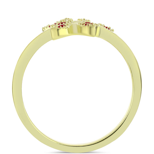 Kullattu hopeaSormus Majesteettinen Rouge Moissanite