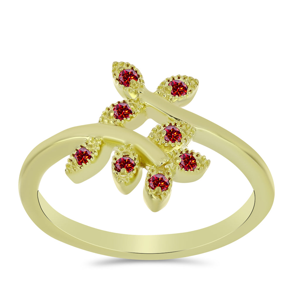 Kullattu hopeaSormus Majesteettinen Rouge Moissanite