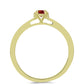 Kullattu hopeaSormus Majesteettinen Rouge Moissanite
