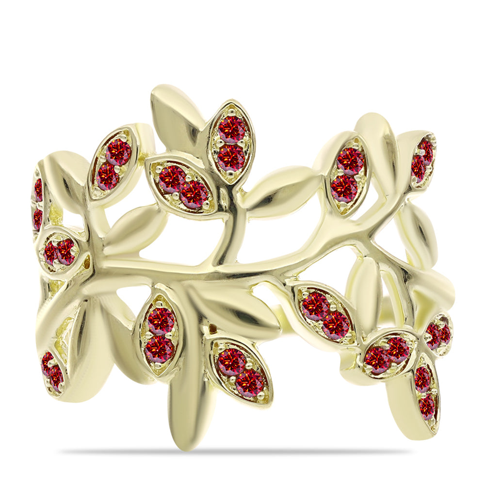 Kullattu hopeaSormus Majesteettinen Rouge Moissanite 2 