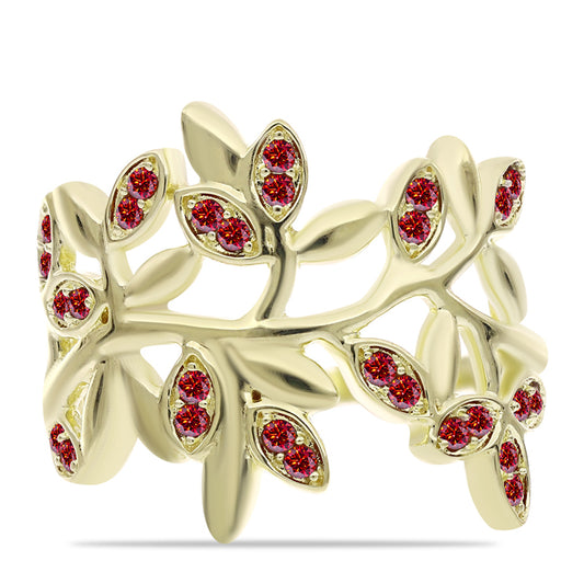 Kullattu hopeaSormus Majesteettinen Rouge Moissanite