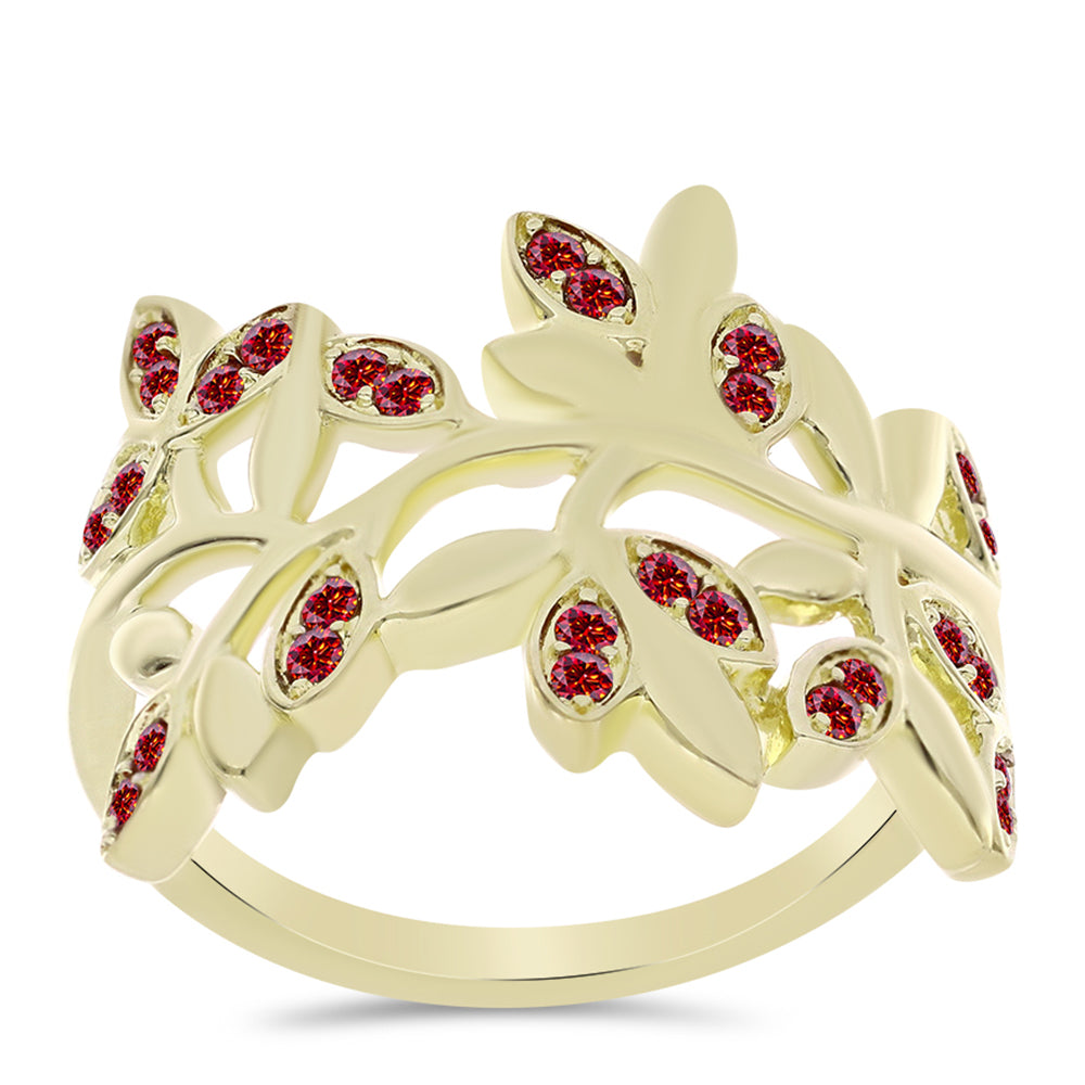 Kullattu hopeaSormus Majesteettinen Rouge Moissanite