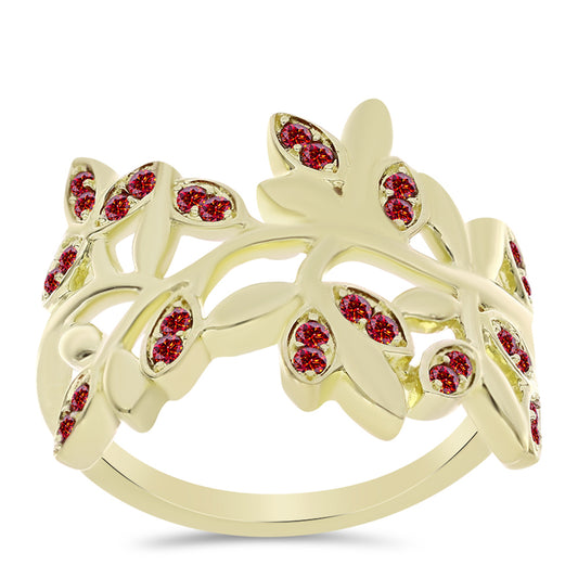 Kullattu hopeaSormus Majesteettinen Rouge Moissanite