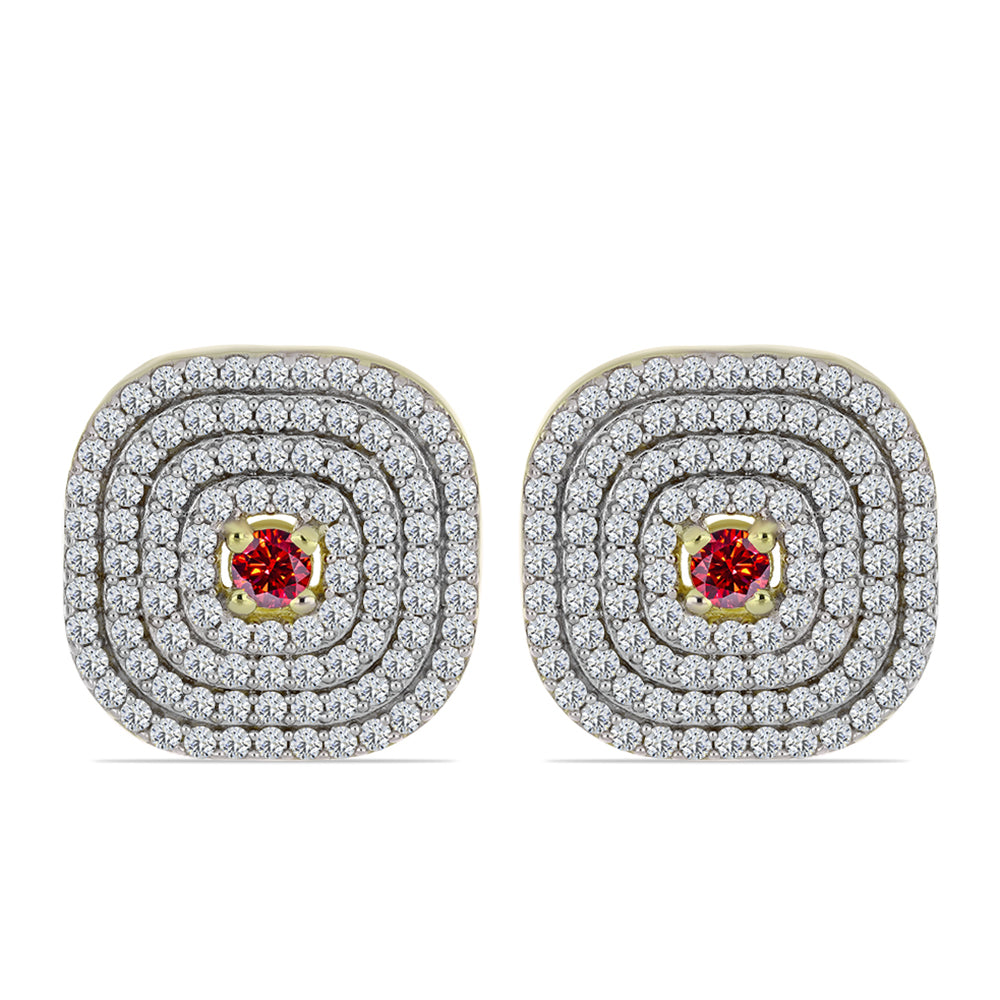 Kullatut hopeat Korvakorut Majesteettinen Rouge Moissanite ja Valkoisella Topaasilla 1 