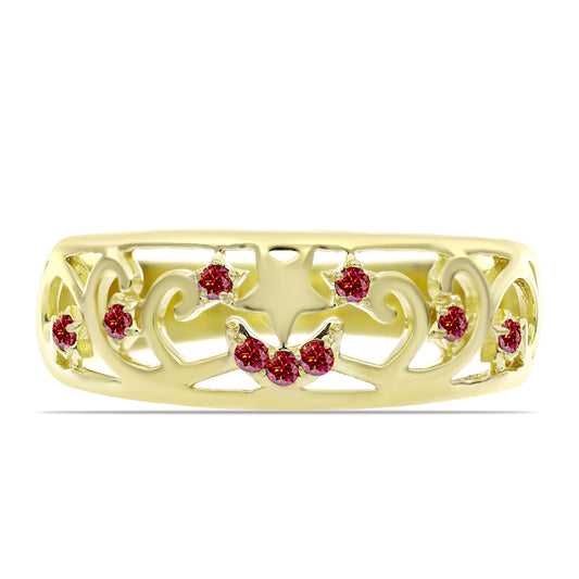 Kullattu hopeaSormus Majesteettinen Rouge Moissanite