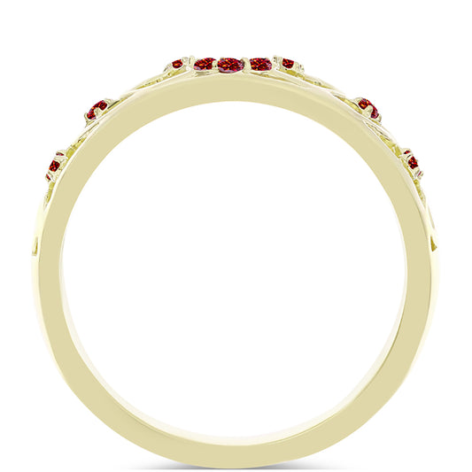Kullattu hopeaSormus Majesteettinen Rouge Moissanite