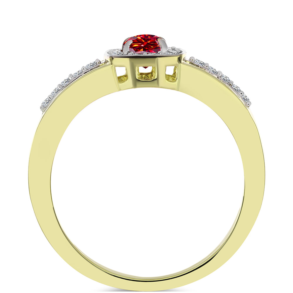 Kullattu hopeaSormus Majesteettinen Rouge Moissanite ja Valkoisella Topaasilla 2 
