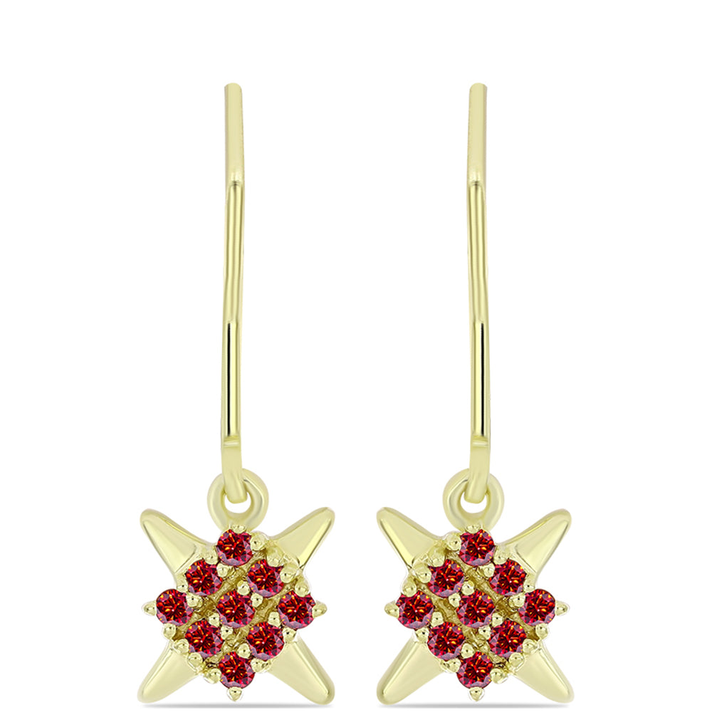 Kullatut hopeat Korvakorut Majesteettinen Rouge Moissanite