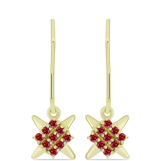 Kullatut hopeat Korvakorut Majesteettinen Rouge Moissanite