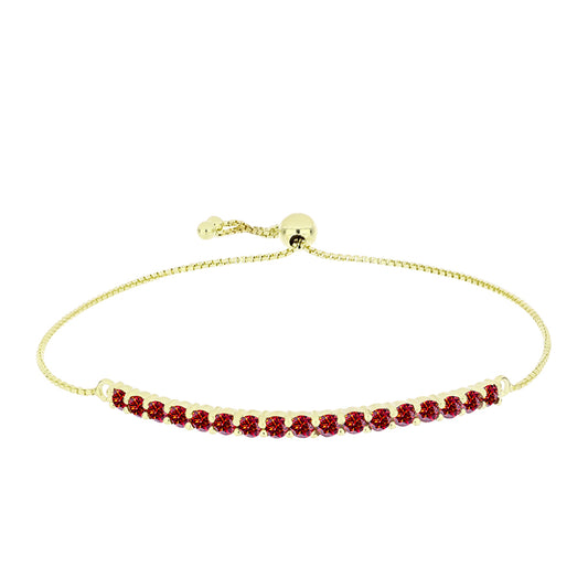 Kullattu hopeaRannekoru Majesteettinen Rouge Moissanite