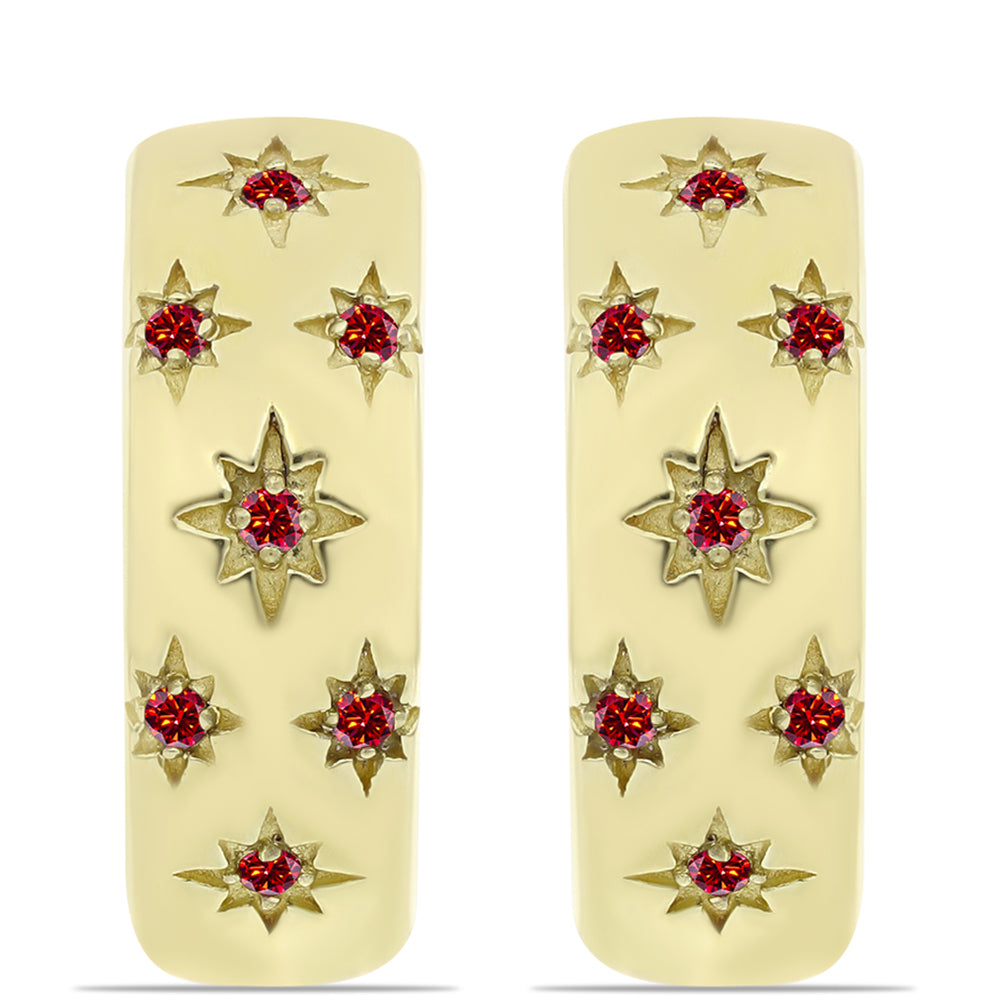 Kullatut hopeat Korvakorut Majesteettinen Rouge Moissanite 1 