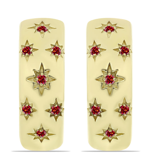 Kullatut hopeat Korvakorut Majesteettinen Rouge Moissanite