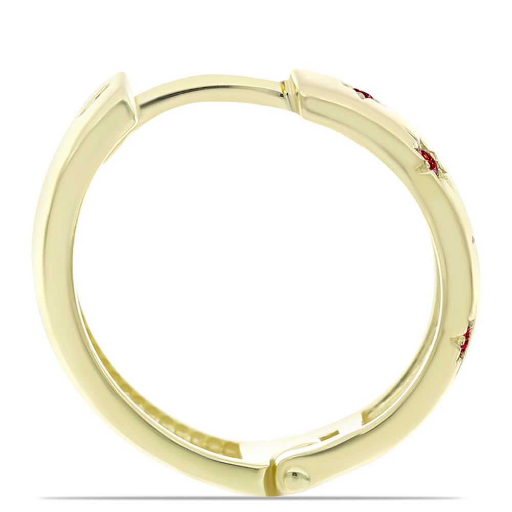 Kullatut hopeat Korvakorut Majesteettinen Rouge Moissanite 2 