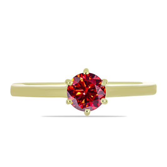 Kullattu hopeaSormus Majesteettinen Rouge Moissanite