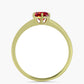 Kullattu hopeaSormus Majesteettinen Rouge Moissanite