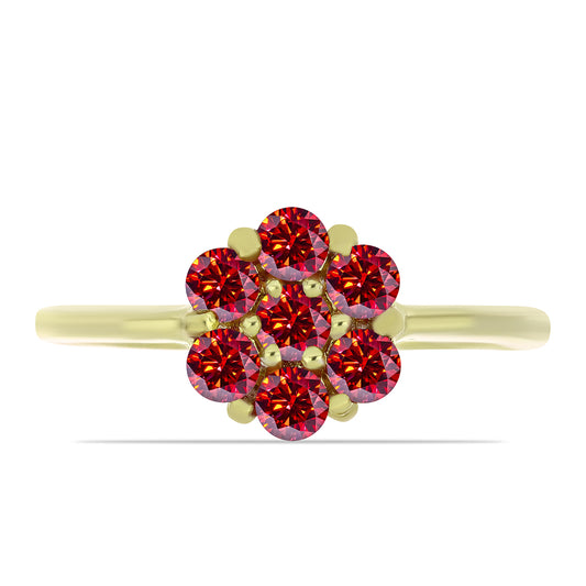Kullattu hopeaSormus Majesteettinen Rouge Moissanite