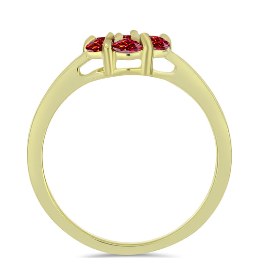 Kullattu hopeaSormus Majesteettinen Rouge Moissanite
