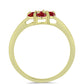 Kullattu hopeaSormus Majesteettinen Rouge Moissanite