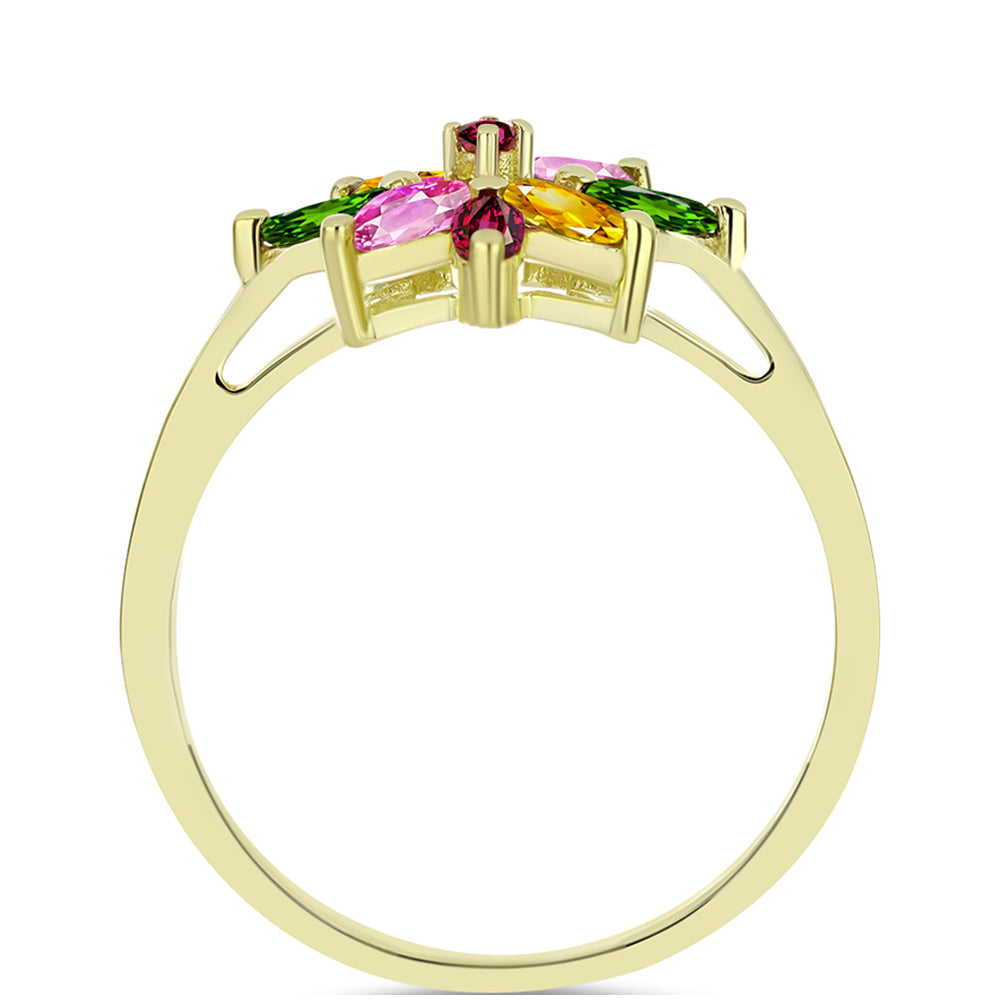 Kullattu hopeaSormus Chakra Turmaliinilla