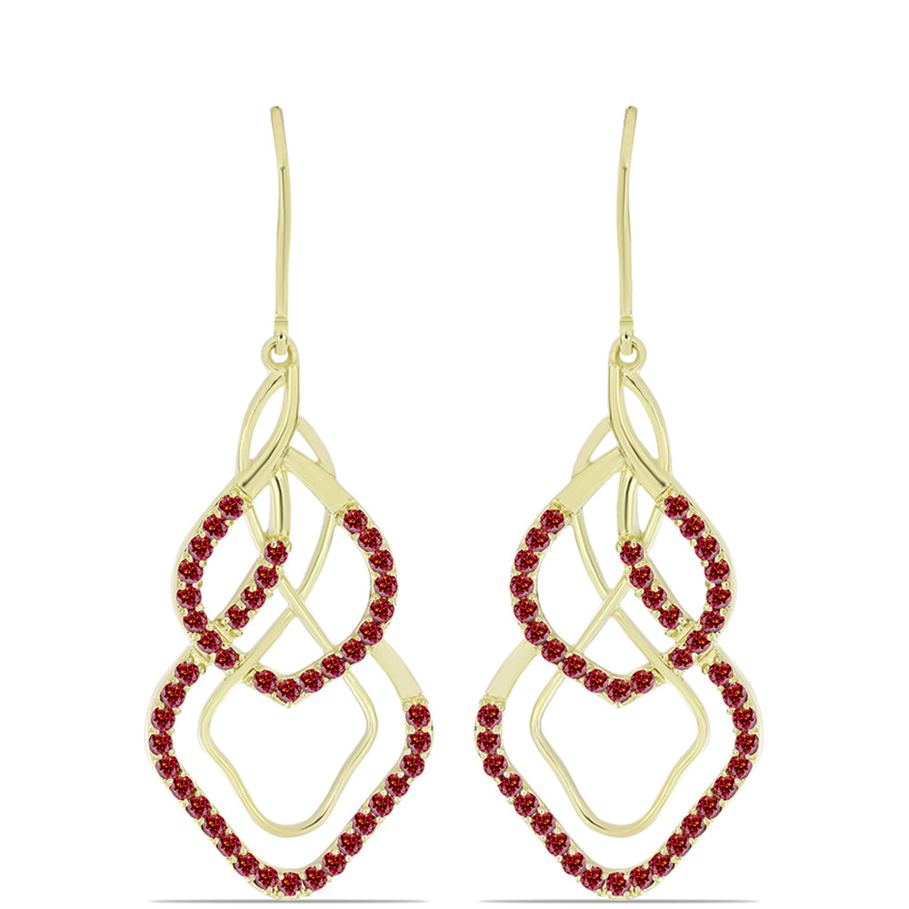 Kullatut hopeat Korvakorut Majesteettinen Rouge Moissanite