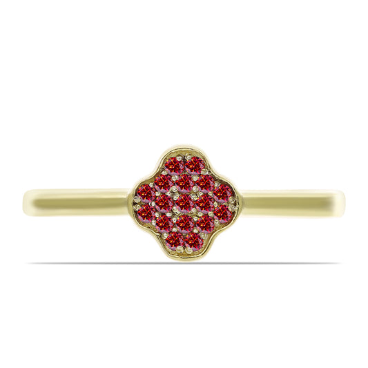 Kullattu hopeaSormus Majesteettinen Rouge Moissanite