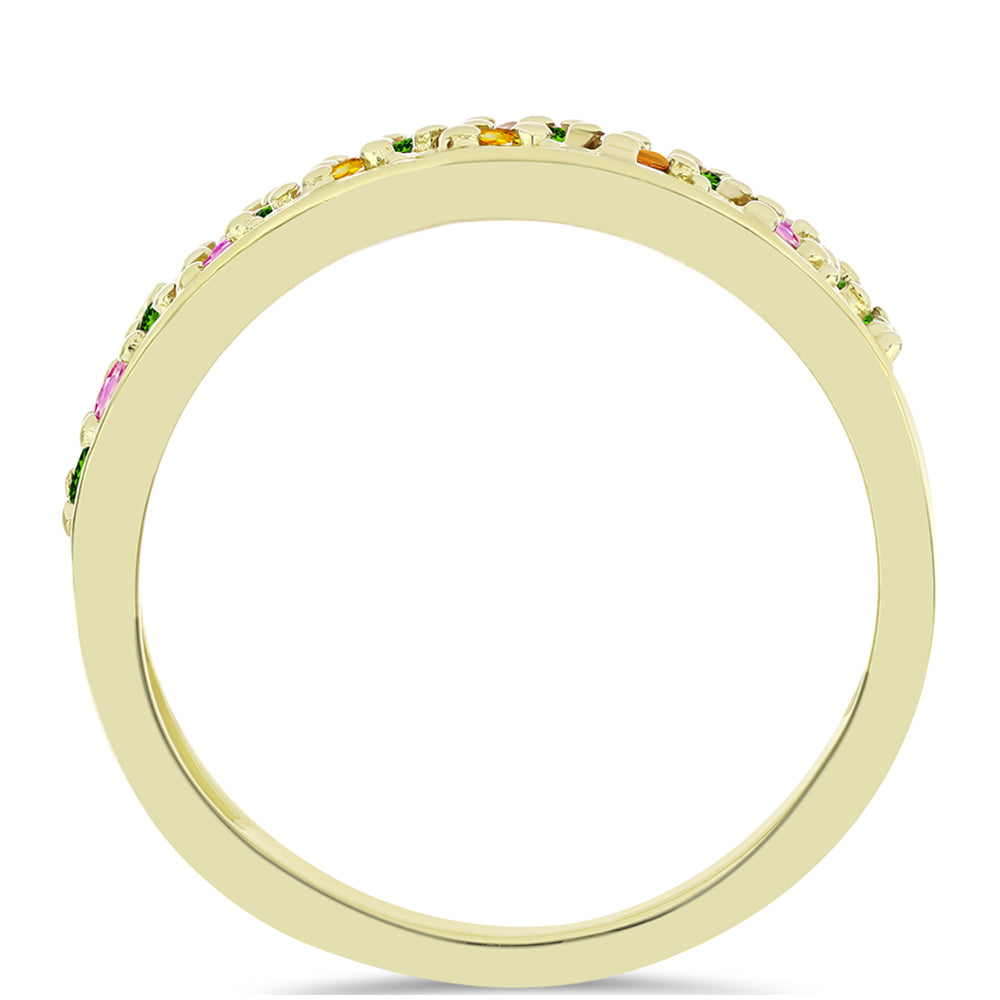 Kullattu hopeaSormus Chakra Turmaliinilla