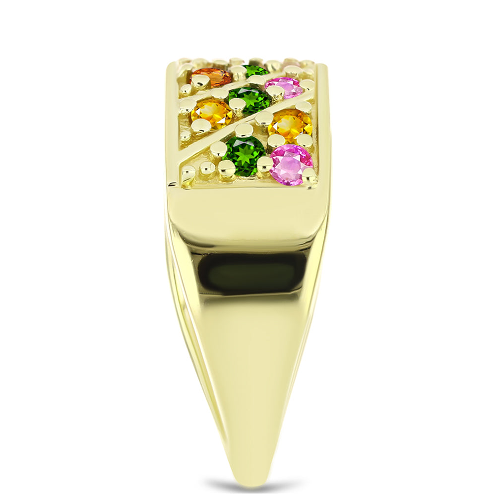 Kullattu hopeaSormus Chakra Turmaliinilla