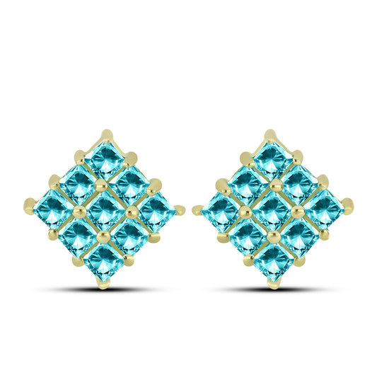 Kullatut hopeat Korvakorut Paraiban Kvartsilla