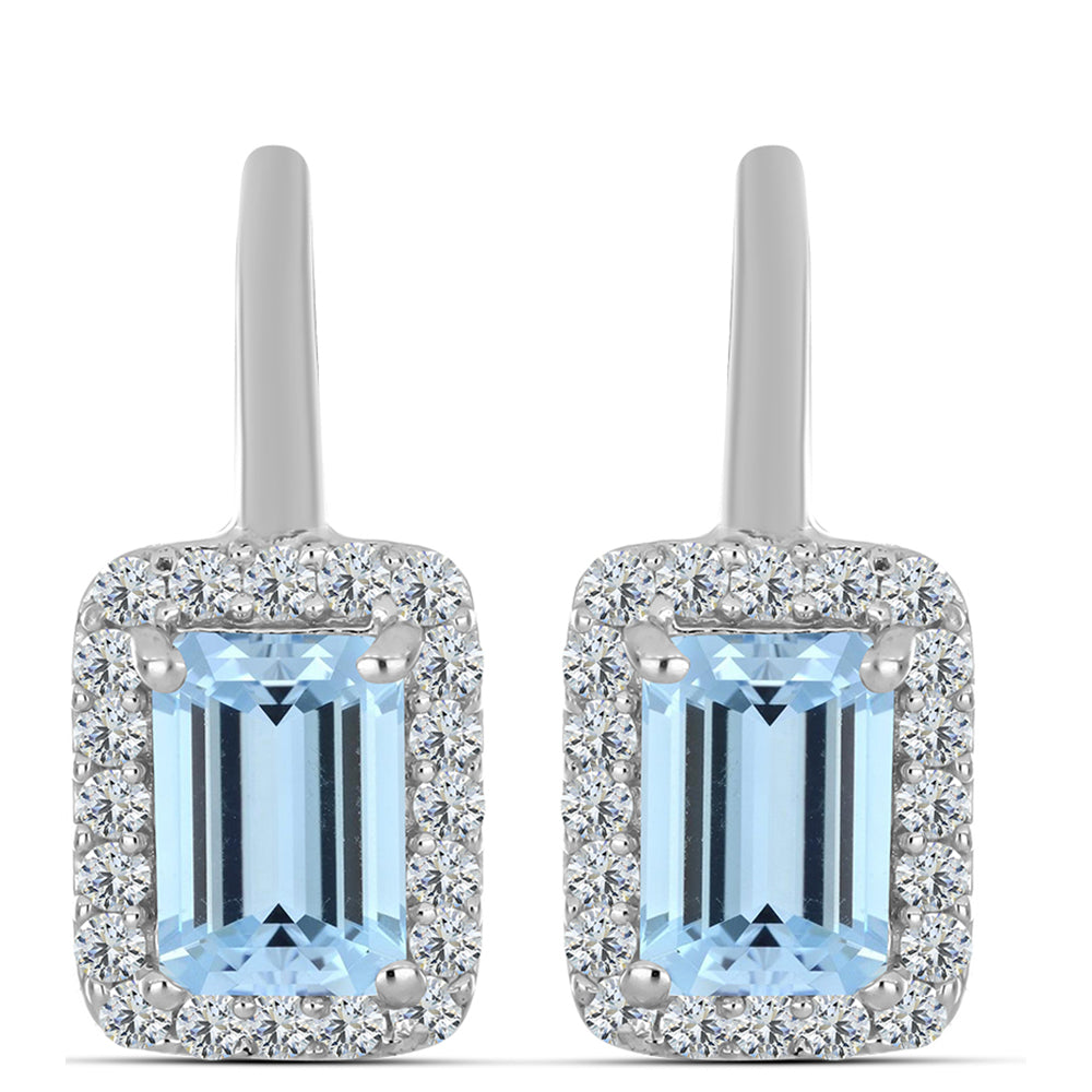 HopeaKorvakorut Embun Osavaltion Akvamariinilla ja Valkoisella Topaasilla 1 