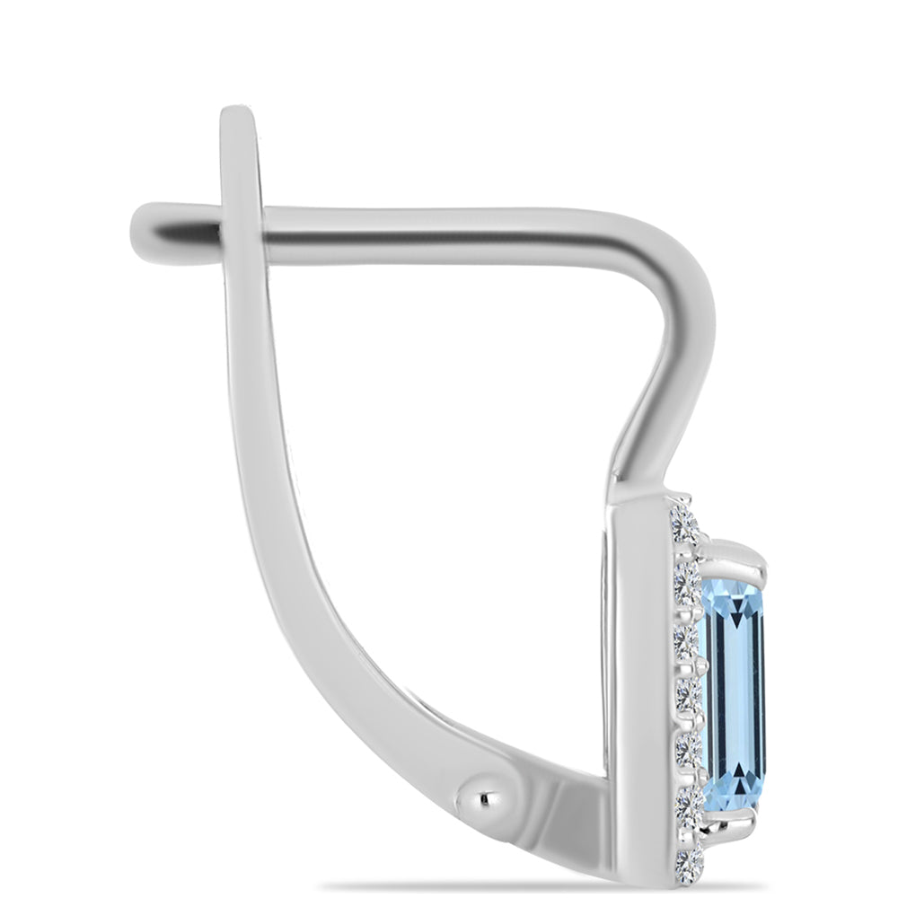 HopeaKorvakorut Embun Osavaltion Akvamariinilla ja Valkoisella Topaasilla 4 