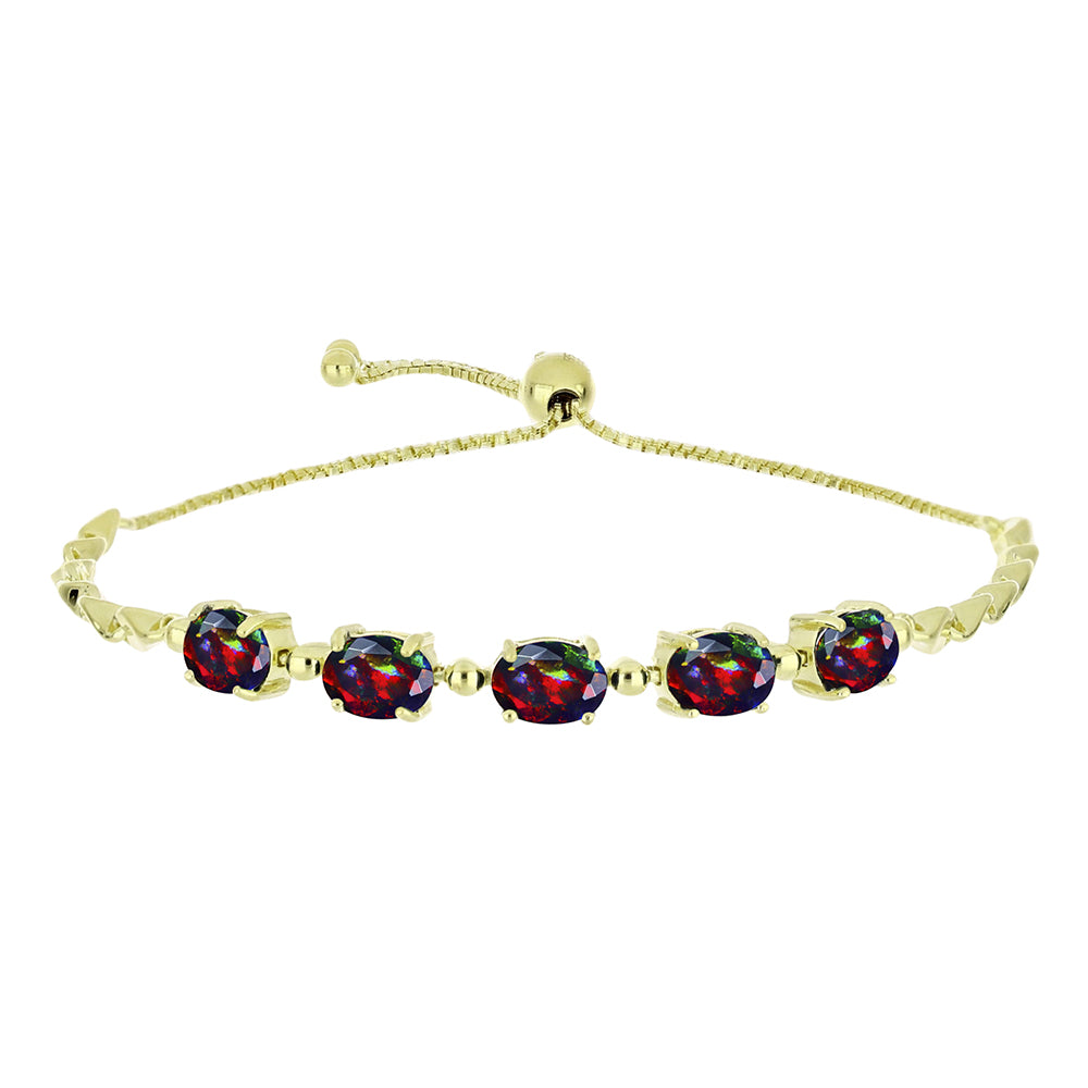 Kullattu hopeaRannekoru Lega Dembin Keskiyönmustan Etiopialaisella Opaalilla