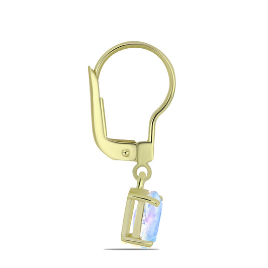 Kullatut hopeat Korvakorut Sateenkaarikuukivellä