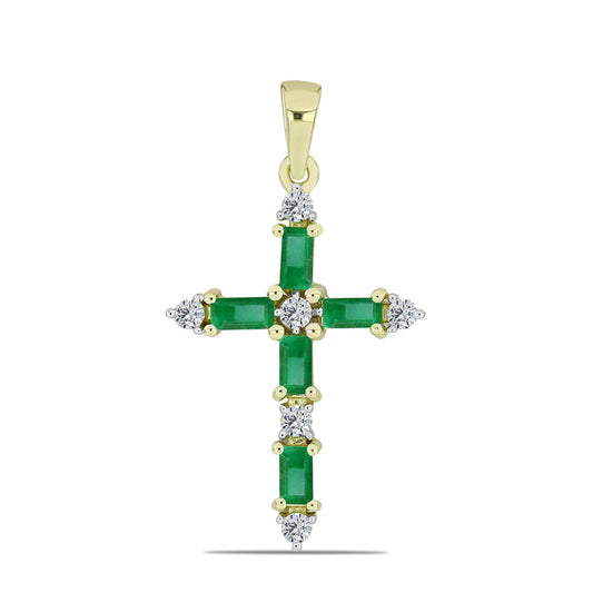 Kullattu hopeaRiipus Sambian Smaragdilla ja Valkoisella Topaasilla