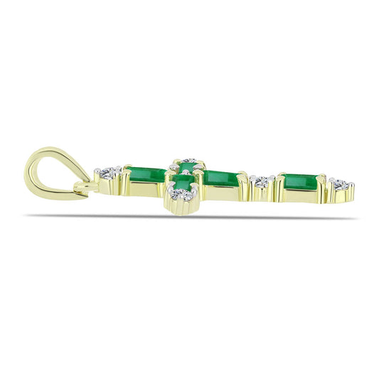 Kullattu hopeaRiipus Sambian Smaragdilla ja Valkoisella Topaasilla